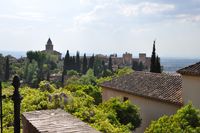 Generalife, Blick auf Alhambra